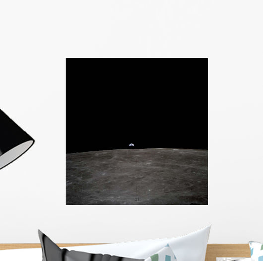 Earth Rises over Lunar Wall Decal