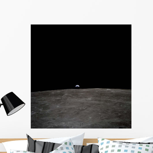 Earth Rises over Lunar Wall Decal
