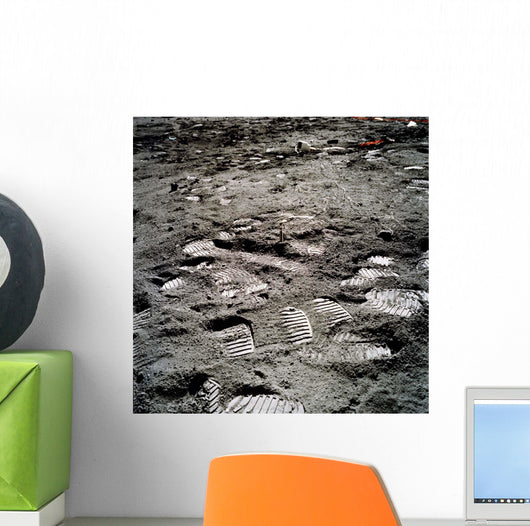 Lunar Foot Prints Moon Wall Decal