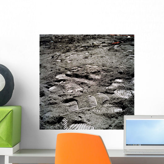 Lunar Foot Prints Moon Wall Decal