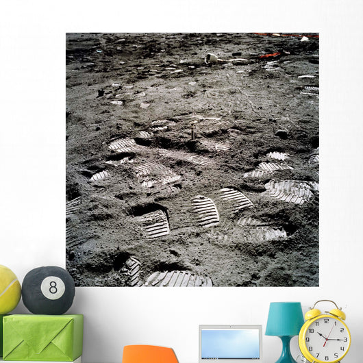 Lunar Foot Prints Moon Wall Decal