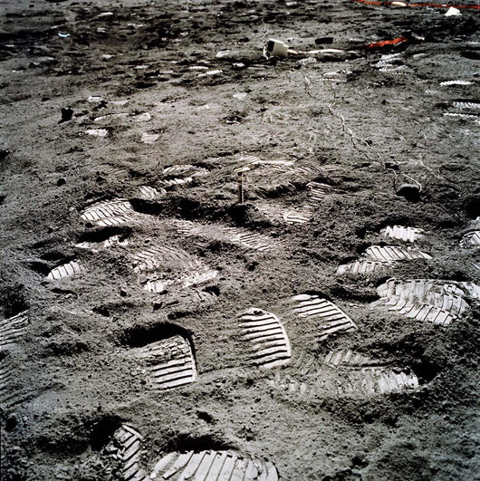 Lunar Foot Prints Moon Wall Decal