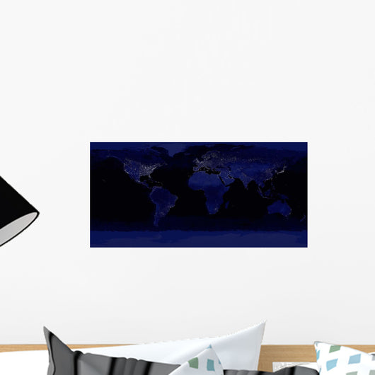 Global Earth's City Lights Wall Decal