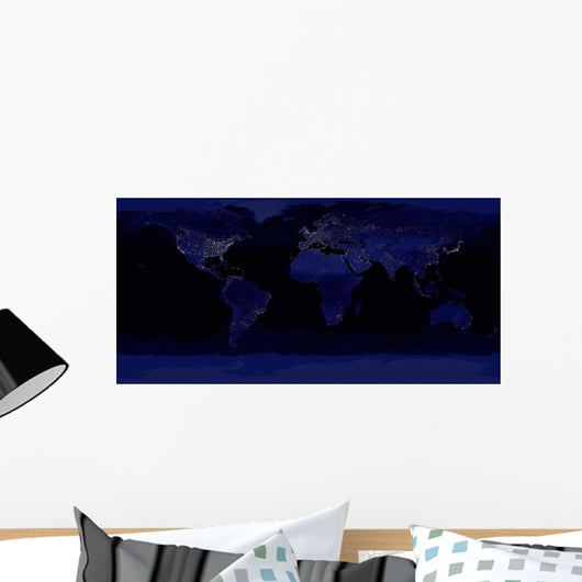 Global Earth's City Lights Wall Decal