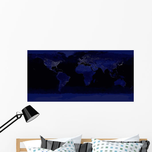 Global Earth's City Lights Wall Decal