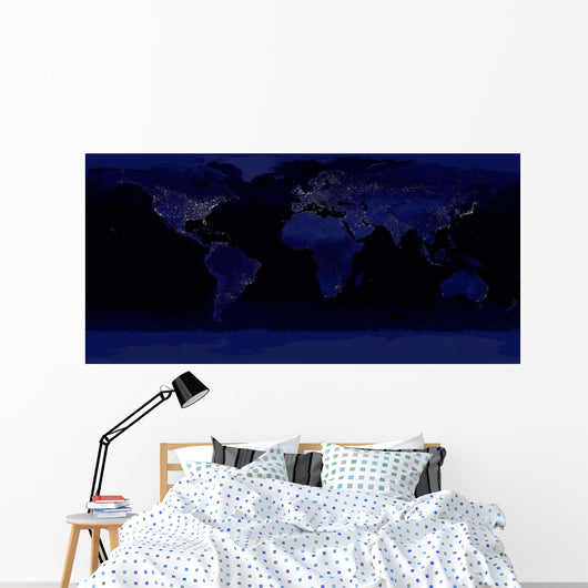 Global Earth's City Lights Wall Decal