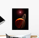 Gas Giant Planet Orbiting Wall Decal Design 1
