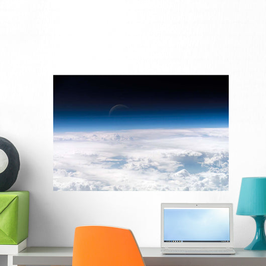 Moon over Airglow Earth's Wall Decal