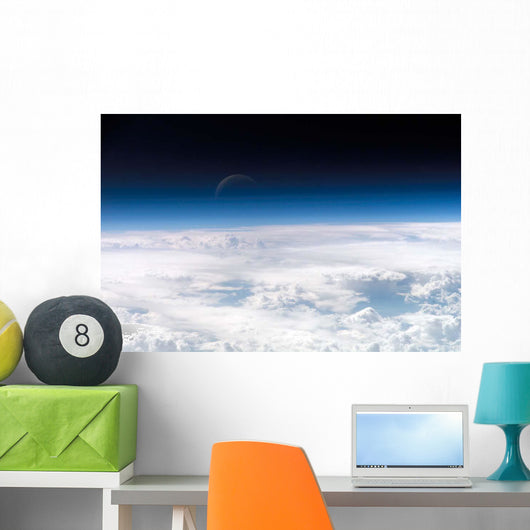 Moon over Airglow Earth's Wall Decal