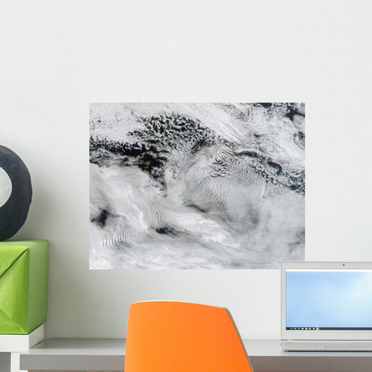 Ship-wave-shaped Wave Clouds Wall Decal