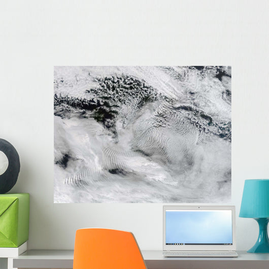 Ship-wave-shaped Wave Clouds Wall Decal
