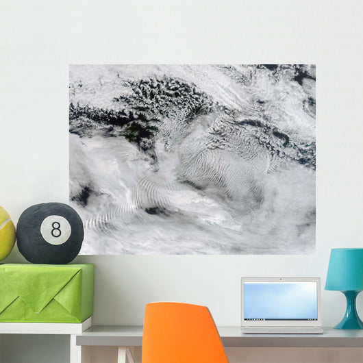 Ship-wave-shaped Wave Clouds Wall Decal