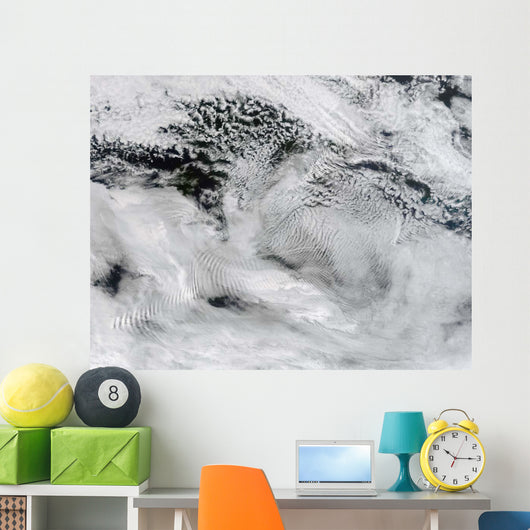 Ship-wave-shaped Wave Clouds Wall Decal