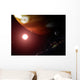 Gas Giant Planet Orbiting Wall Decal Design 2