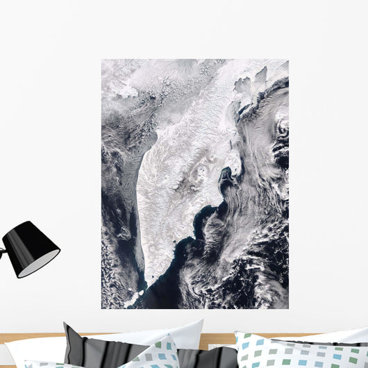 Satellite Kamchatka Peninsula Eastern Wall Decal