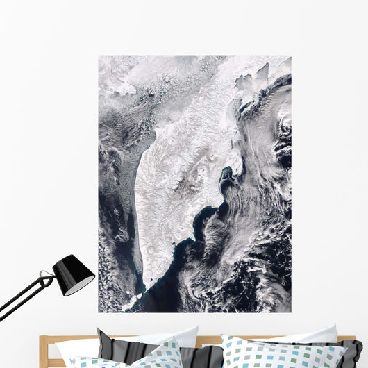 Satellite Kamchatka Peninsula Eastern Wall Decal