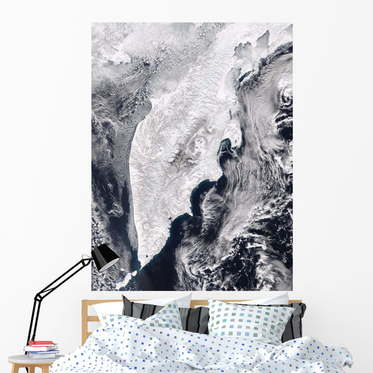 Satellite Kamchatka Peninsula Eastern Wall Decal