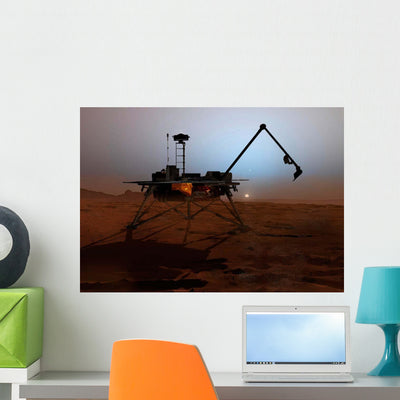 Phoenix Mars Lander Wall Decal Design 2 shown on a wall