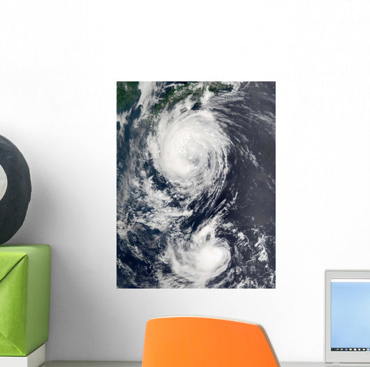 Two Typhoon Systems Approaching Wall Decal