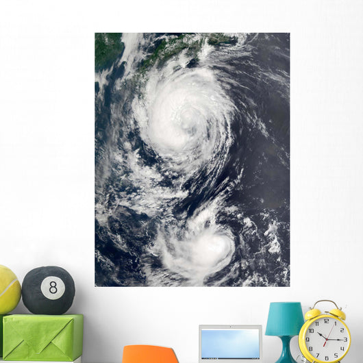 Two Typhoon Systems Approaching Wall Decal