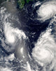 Three Different Typhoons Spinning Wall Decal