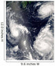 Three Different Typhoons Spinning Wall Decal