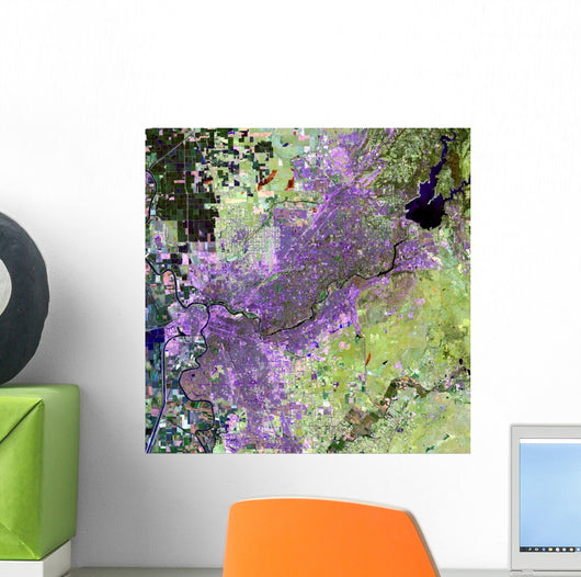 Satellite Sacramento Metropolitan Area Wall Decal