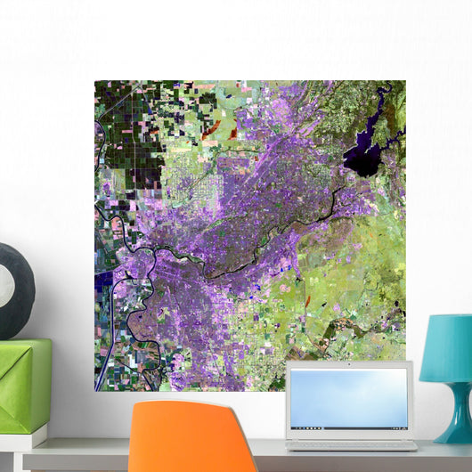 Satellite Sacramento Metropolitan Area Wall Decal