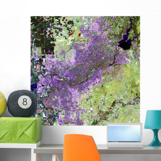 Satellite Sacramento Metropolitan Area Wall Decal