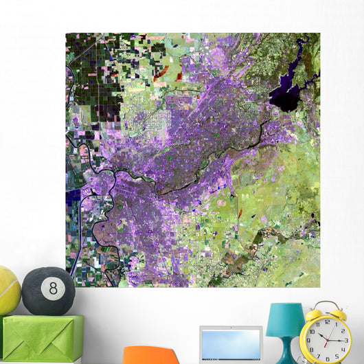 Satellite Sacramento Metropolitan Area Wall Decal