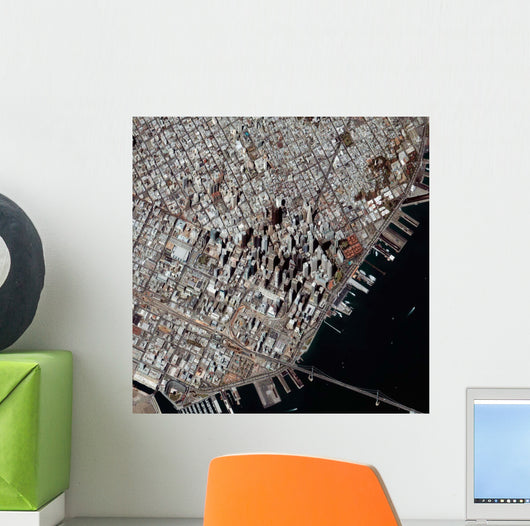 Oblique-angle San Francisco's Financial Wall Decal