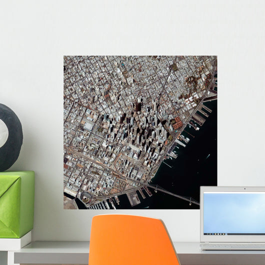 Oblique-angle San Francisco's Financial Wall Decal