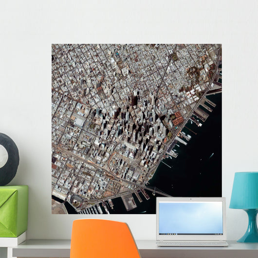 Oblique-angle San Francisco's Financial Wall Decal
