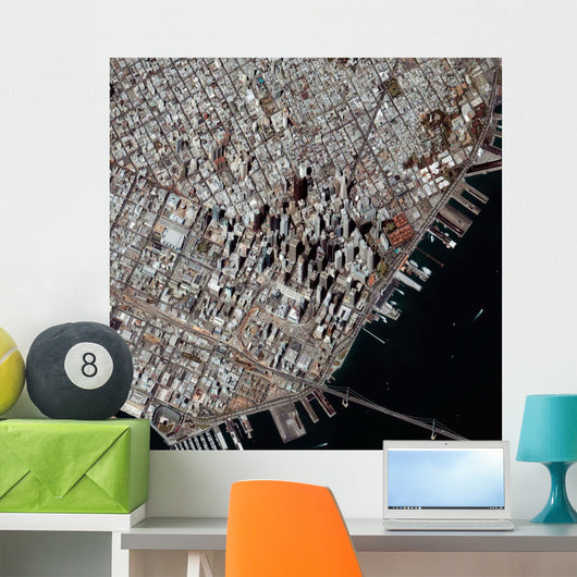 Oblique-angle San Francisco's Financial Wall Decal