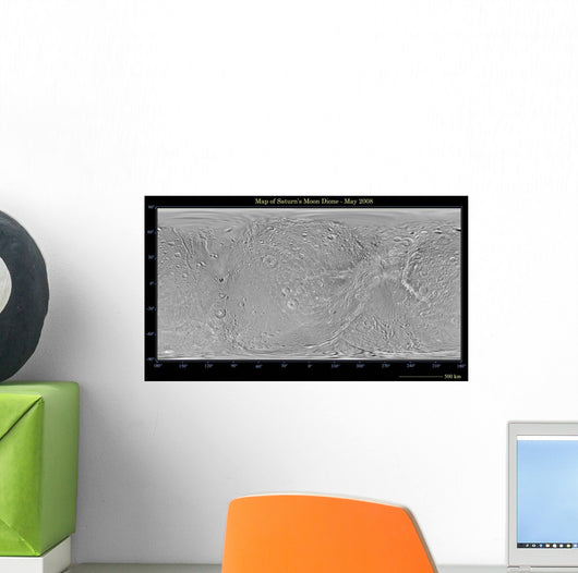 Global Map Saturn's Moon Wall Decal