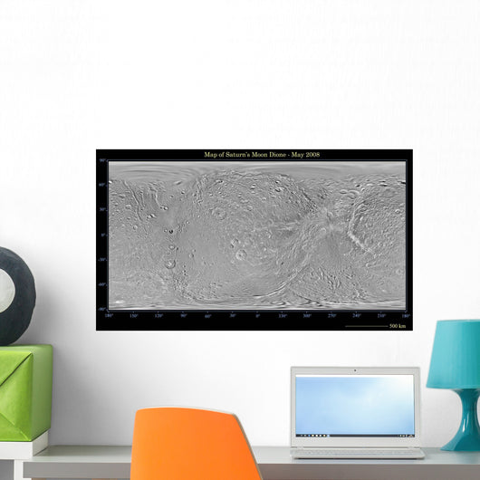 Global Map Saturn's Moon Wall Decal