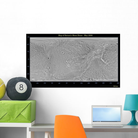 Global Map Saturn's Moon Wall Decal