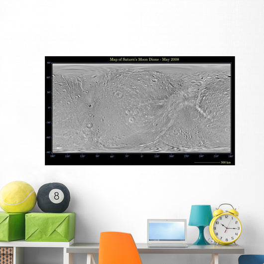 Global Map Saturn's Moon Wall Decal