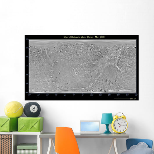 Global Map Saturn's Moon Wall Decal