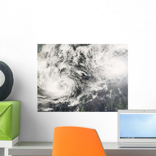 Typhoons Mitag and Hagibis Wall Decal