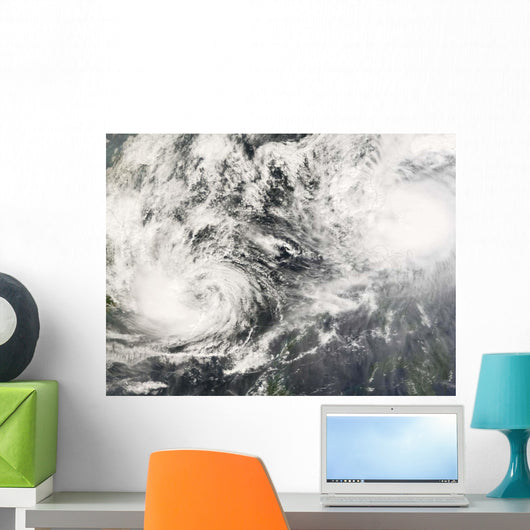 Typhoons Mitag and Hagibis Wall Decal