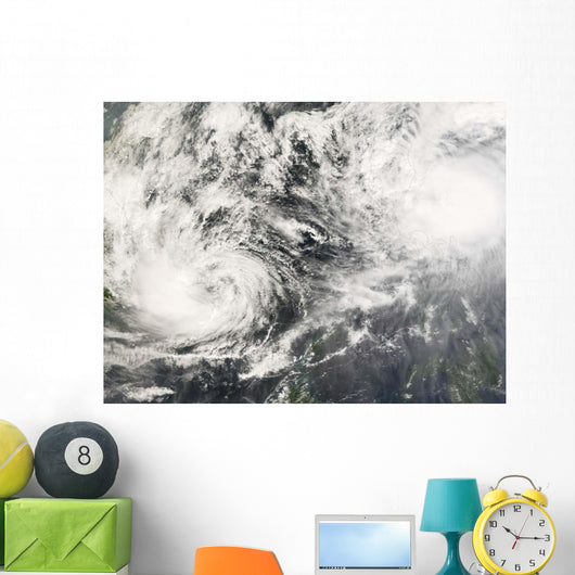 Typhoons Mitag and Hagibis Wall Decal