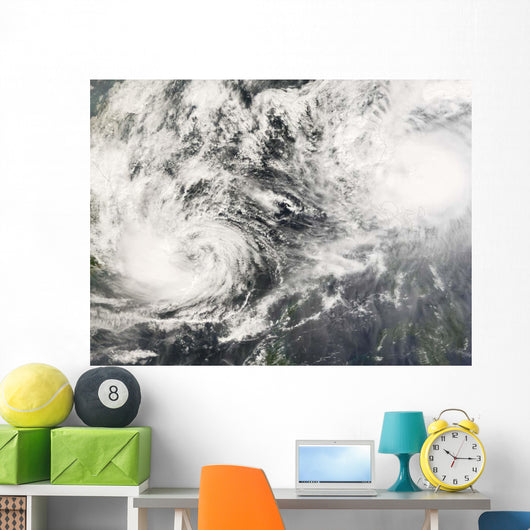 Typhoons Mitag and Hagibis Wall Decal