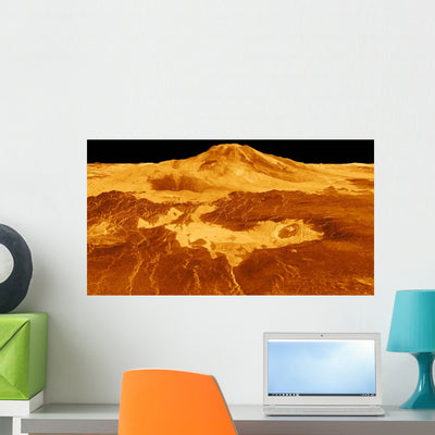 3D Perspective Maat Mons Wall Decal shown on a wall
