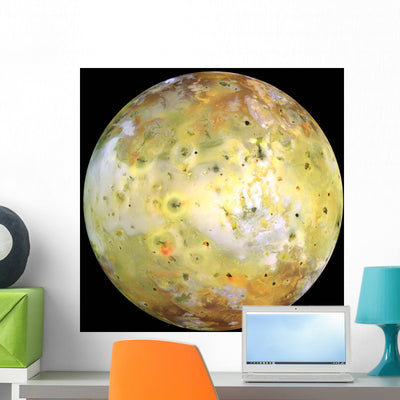 Jupiter's Moon Lo Wall Decal Design 2 shown on a wall