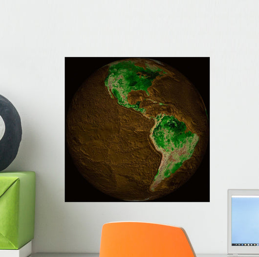 Topographic Map Earth Wall Decal