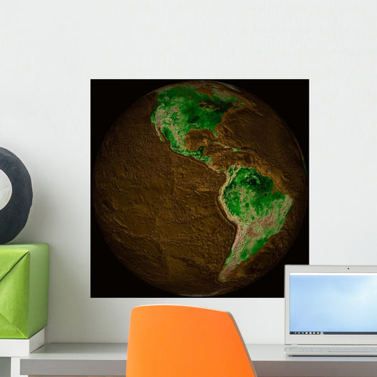Topographic Map Earth Wall Decal
