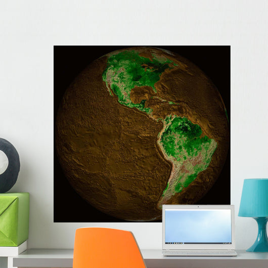 Topographic Map Earth Wall Decal