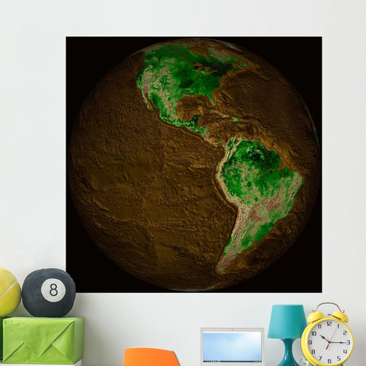 Topographic Map Earth Wall Decal
