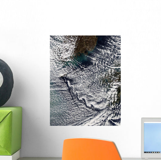 Cloud Vortices off Cheju Wall Decal